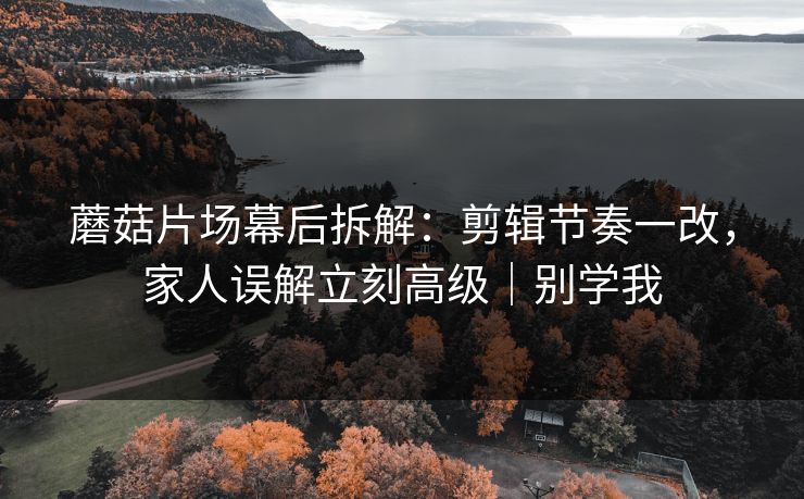 蘑菇片场幕后拆解：剪辑节奏一改，家人误解立刻高级｜别学我