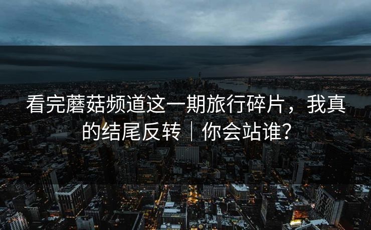 看完蘑菇频道这一期旅行碎片，我真的结尾反转｜你会站谁？