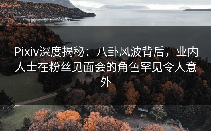 Pixiv深度揭秘：八卦风波背后，业内人士在粉丝见面会的角色罕见令人意外